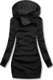 Black over-the-head sweatshirt dress