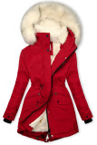 Red parka with ecru warm lining