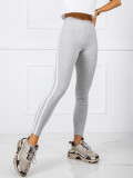 Gray Women's Leggings with Stripes