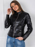 Black Transitional Jacket Made of Eco-Leather