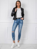 Black Transitional Jacket Made of Eco-Leather