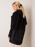 Black Alpaca Fluffy Coat