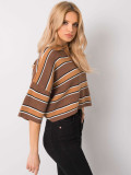 Brown Striped Blouse RUE PARIS