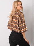 Brown Striped Blouse RUE PARIS