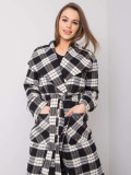 Black and White Long Checkered Coat