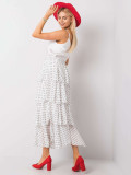 OCH BELLA White Polka Dot Maxi Skirt