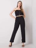 Black Jumpsuit with Belt by RUE PARIS