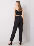 Black Jumpsuit with Belt by RUE PARIS