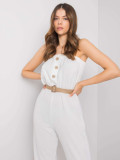 Ecru Jumpsuit with Belt RUE PARIS