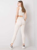 Ecru Striped Sports Set FOR FITNESS