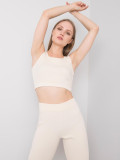 Ecru Striped Sports Set FOR FITNESS
