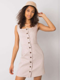 Beige Dress with Buttons