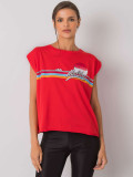 Red Cotton T-Shirt with Print