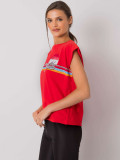 Red Cotton T-Shirt with Print