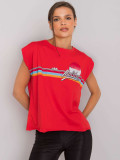 Red Cotton T-Shirt with Print