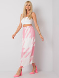Pink Pleated Skirt with Print