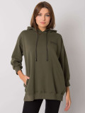 Khaki Cotton Hoodie with Pockets