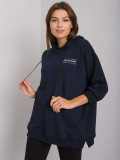 Blue Cotton Hoodie with Pockets
