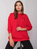 Red Cotton Hoodie with Pockets