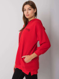 Red Cotton Hoodie with Pockets