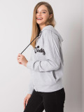 Gray Melange Zip-Up Hoodie