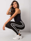 Black Women's Leggings with Stripes
