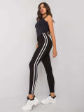 Black Women's Leggings with Stripes