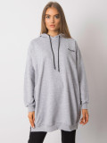 Gray Melange Hoodie with Hood