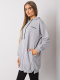 Gray Melange Hoodie with Hood