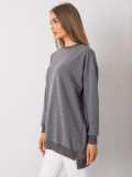 Dark Gray Melange Tunic with Zipper