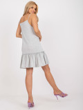 Light Gray Dress with Ruffles on Straps