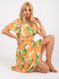 Floral Midi Dress in Orange