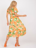 Floral Midi Dress in Orange