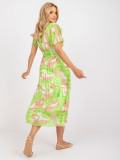 Floral Midi Dress in Light Green