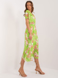 Floral Midi Dress in Light Green