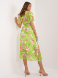 Floral Midi Dress in Light Green