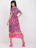 Flared Dress in Dark Pink
