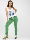 Stylish Women's Set in White-Green Colors