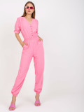 Pink Short Sleeve Jumpsuit