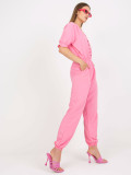 Pink Short Sleeve Jumpsuit