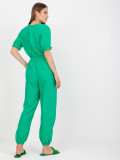 Green Short-Sleeve Jumpsuit