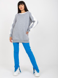 Gray-White Basic Sweatshirt Without Hood RUE PARIS