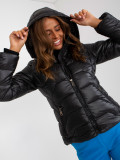 Black Quilted Transitional Jacket with Hood