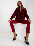 Burgundy Women's Checkered Shirt
