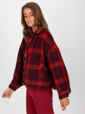 Burgundy Women's Checkered Shirt