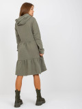 Khaki Flared Sweat Dress with Ruffle FRESH MADE