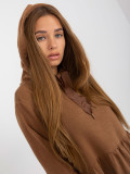 Brown Flared Hooded Dress FRESH MADE