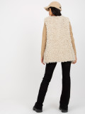 Beige Fur Vest with Lining Hallie