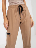 Beige Cargo Sweatpants with Pockets ZULUNA