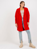 Red Women's Alpaca Coat with Pockets Eveline
